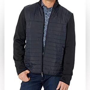 Perry Ellis Quilted Long Sleeved Jacket Black Men’s L Contrast arms NEW